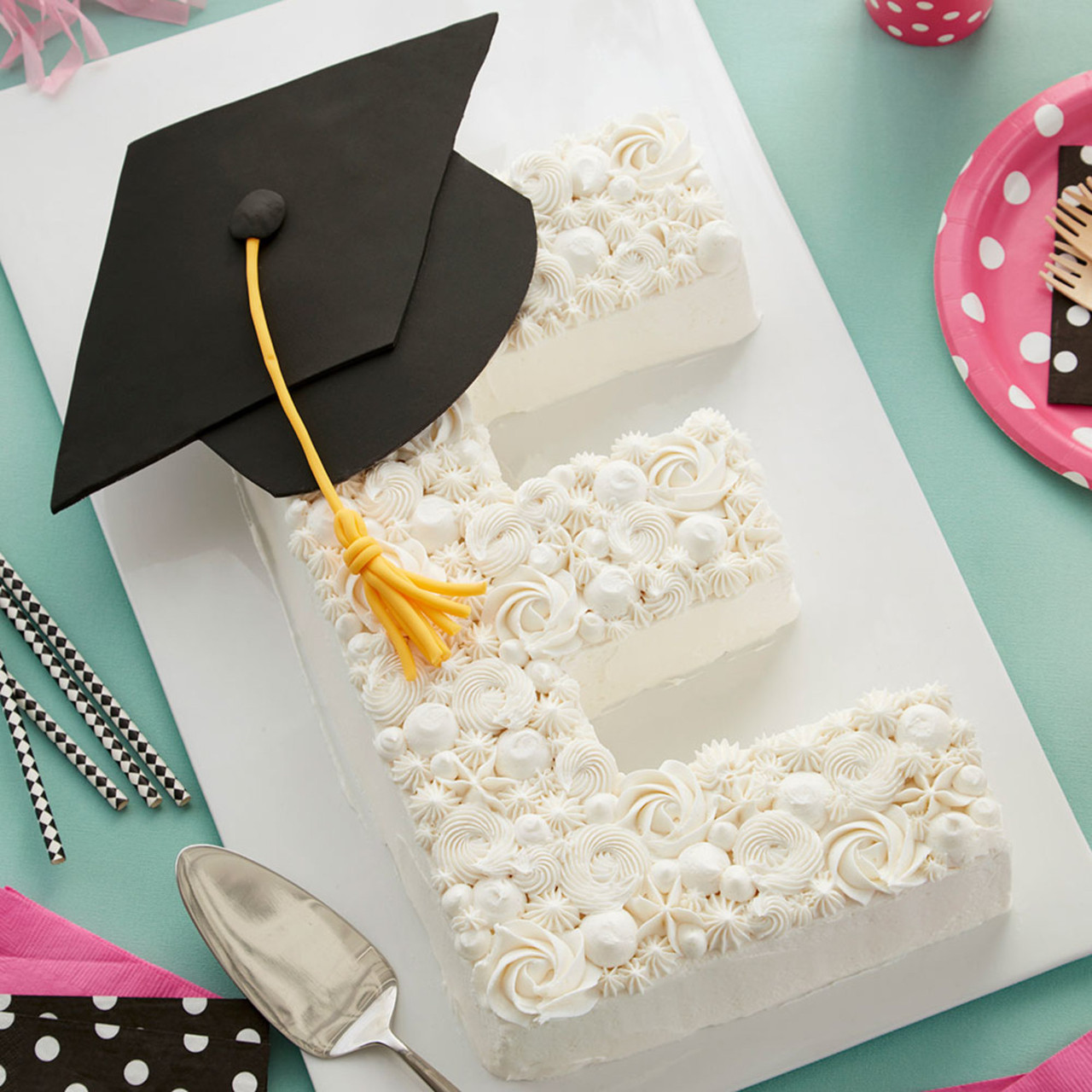 Happy Graduation' Hat School Uni Acrylic Cake Topper Decor - Gold & Black |  Sweet Party Supplies