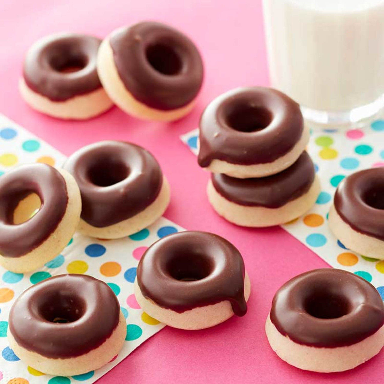 Mini Baked Donuts with Vanilla Glaze
