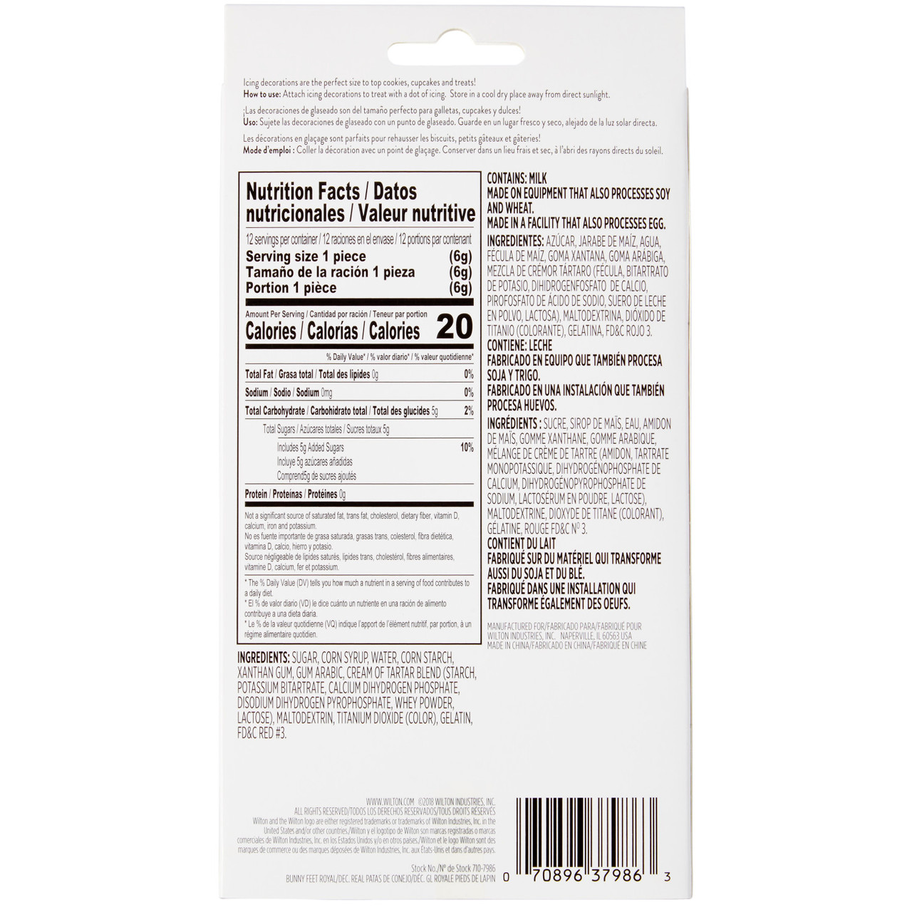 Easter Bunny Feet Icing Decorations, 24Count Wilton