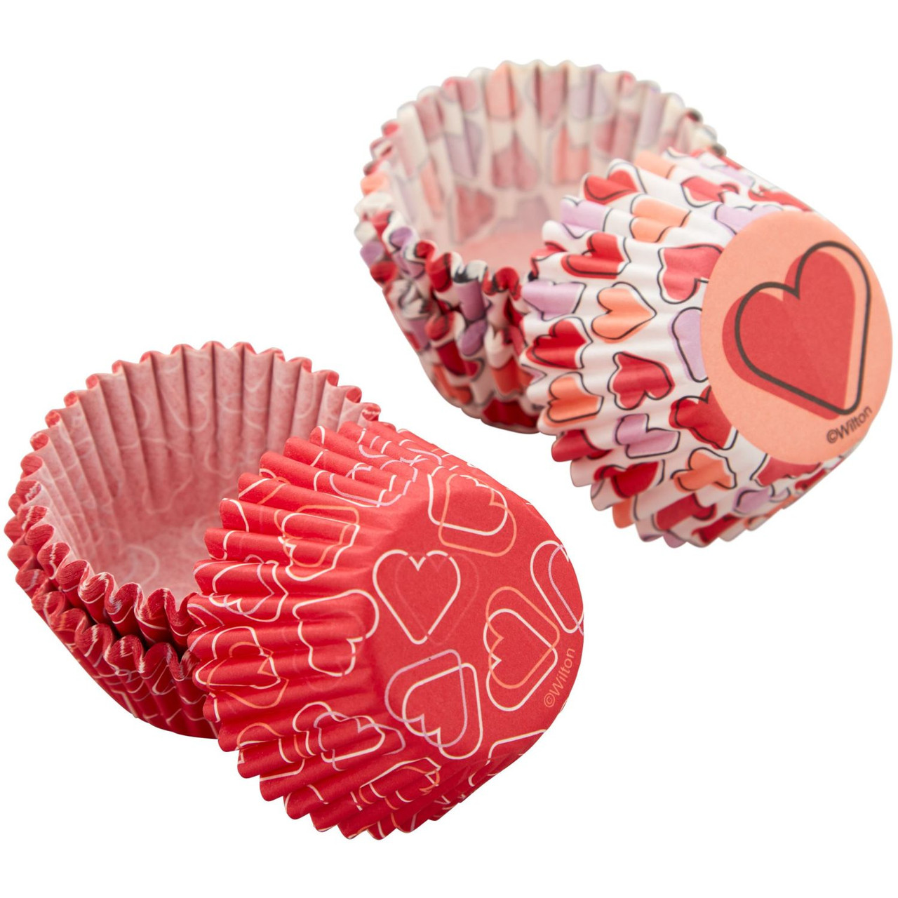 Red and Pink Hearts Valentine's Day Mini Cupcake Liners, 100-Count - Wilton
