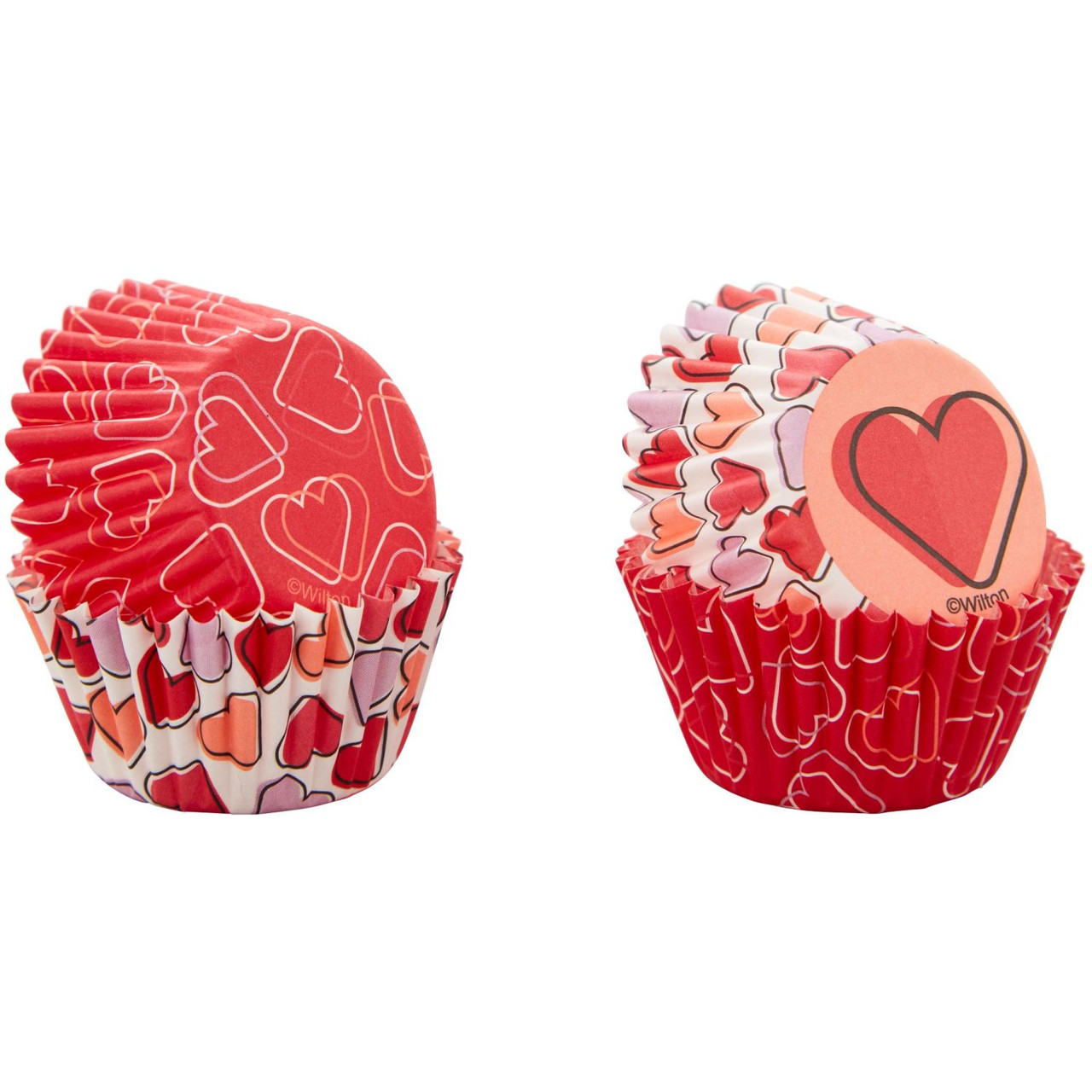 Red and Pink Hearts Valentine's Day Mini Cupcake Liners, 100-Count - Wilton