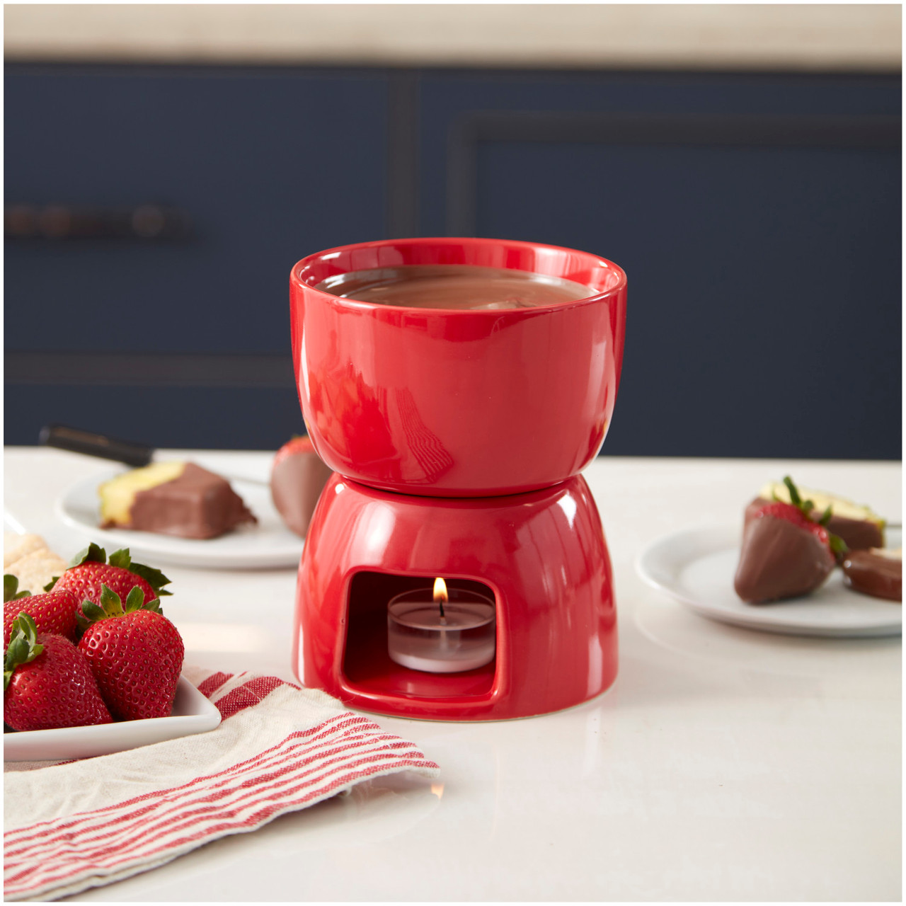 filosofi i aften 鍔 Mini Fondue Set with Tea Light Pot & Dipping Forks - Wilton