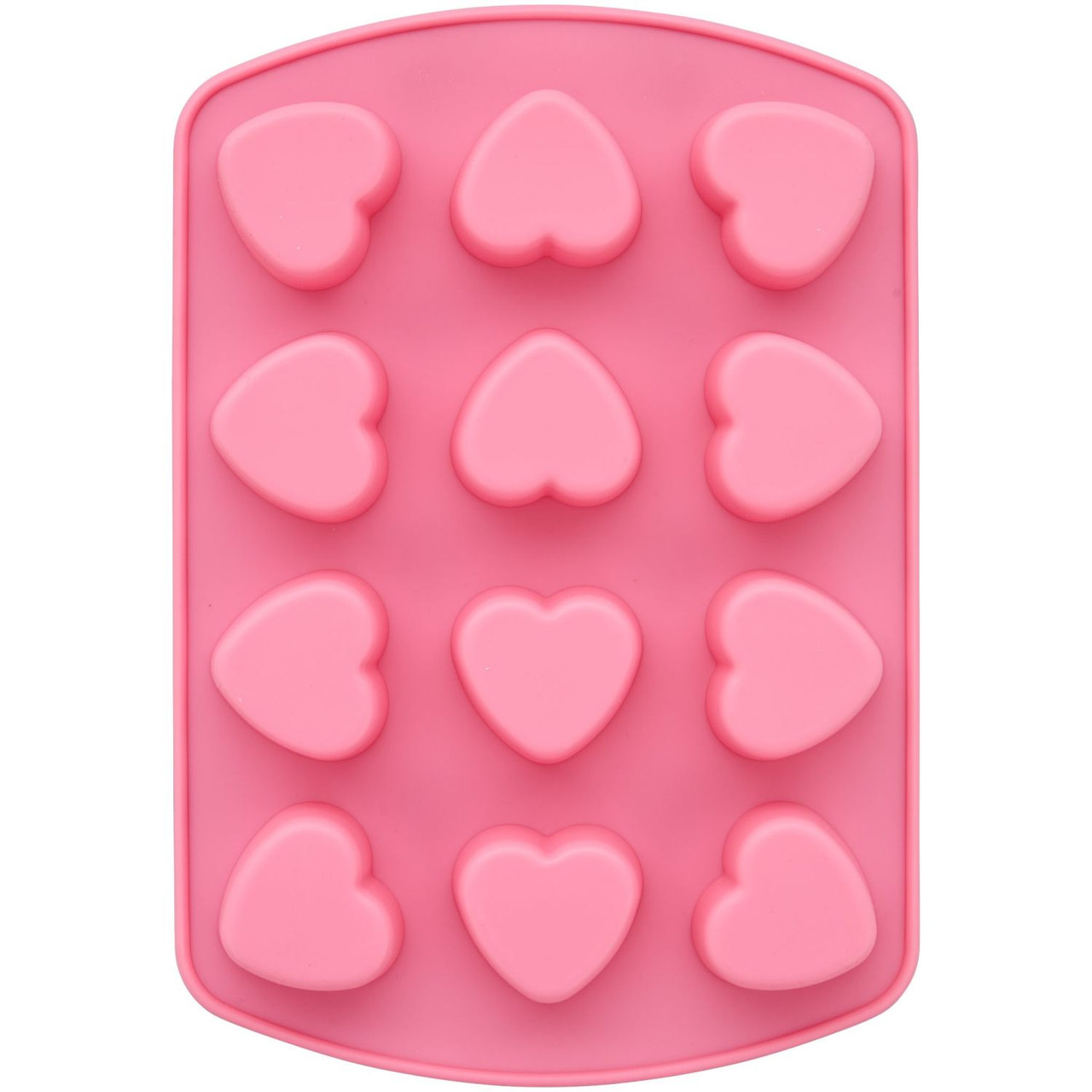 Heart-Shaped Valentine's Day Silicone Baking and Candy Mold, 12