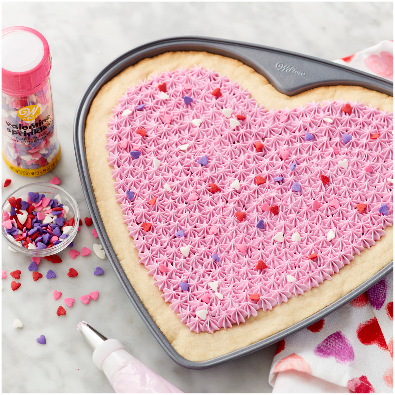 Wilton Valentine's Day Non-Stick Heart Shaped Mini Cake Pan, 6 cavity 