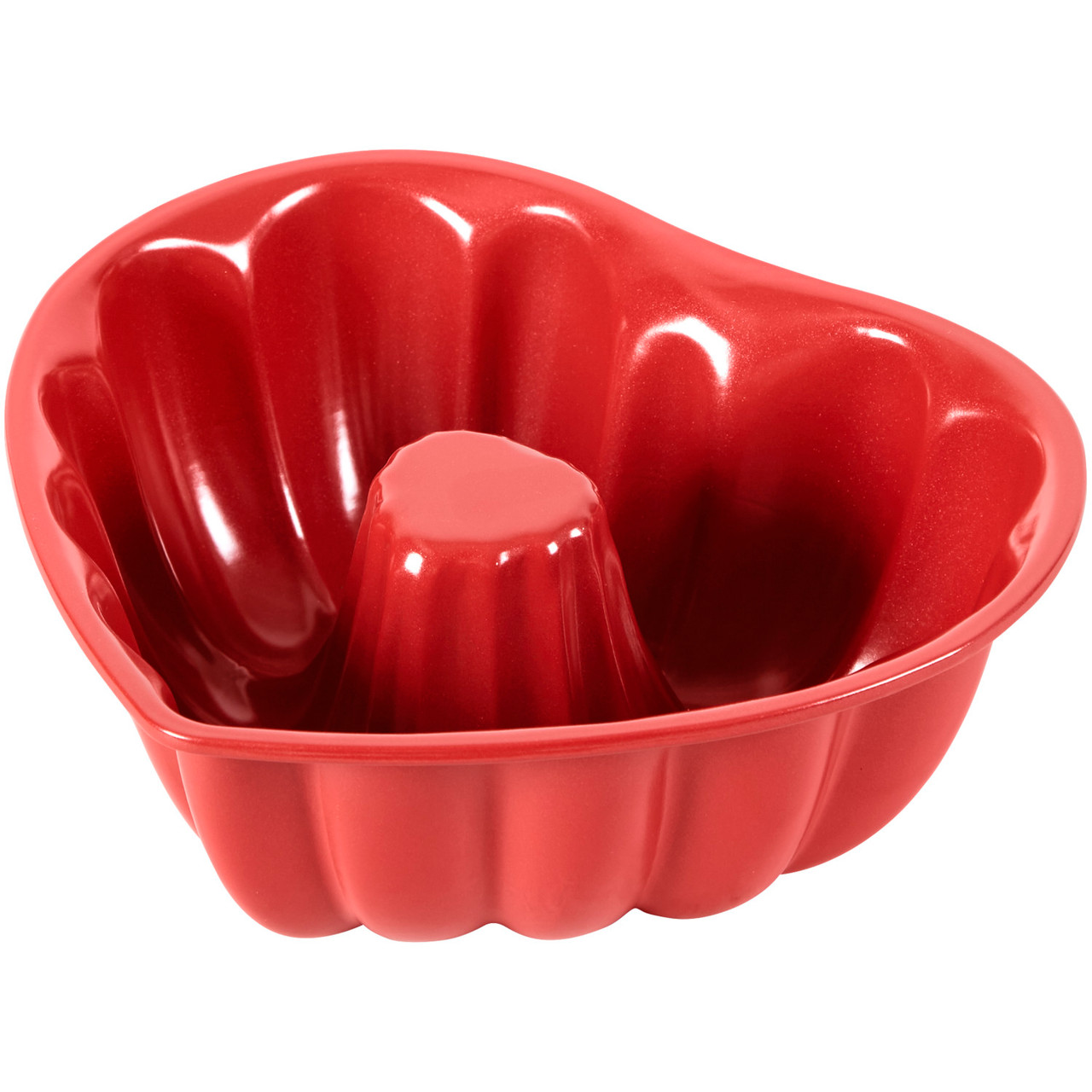 Red Heart-Shaped Non-Stick Fluted Tube Pan, 8-Inch - Wilton