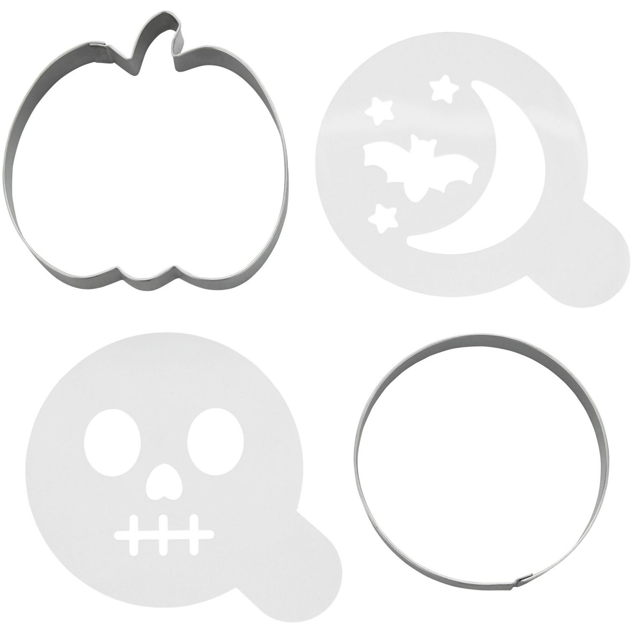 Happy Halloween Cookie Cutter and Stencil Set, 4-Piece Set - Wilton