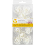 White Rose Wafer Icing Decorations, 0.35 oz, 10 Pieces