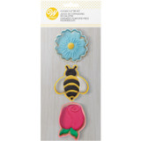 Daisy, Bumblebee and Tulip Spring Cookie Cutter Set, 3-Piece