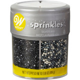 Black, White and Silver 4-Cell Sprinkle Mix, 3.8 oz.