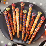 Halloween Emoji Pretzel Rod Treats