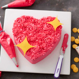 Sparkling Pink Heart Cake