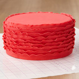 Red Ruffled Ribbons Fondant Cake