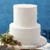Scalloped White Wedding Cake