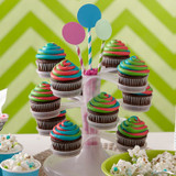 Triple Tinted Swirl Cupcakes