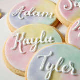 Watercolor Name Cookies