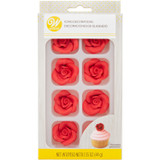 Red Rose Royal Icing Decorations, 1.55 oz, 8-Count