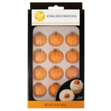 WILTON HALLOWEEN ROYAL ICING SHIMMER PUMPKIN DECORATIONS, 12-COUNT