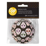 WILTON DAY OF THE DEAD HALLOWEEN CUPCAKE LINERS STANDARD SIZE, 24-COUNT