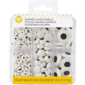 Edible Black and White Candy Eyeball Sprinkles, 2.75 oz.