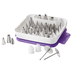 Master Cake Decorating Piping Tips Set, 55-Piece Cake and Cupcake Decorating Set