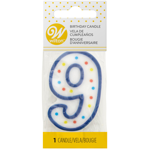 Number 9 Large Birthday Candle, 3-Inch - Wilton