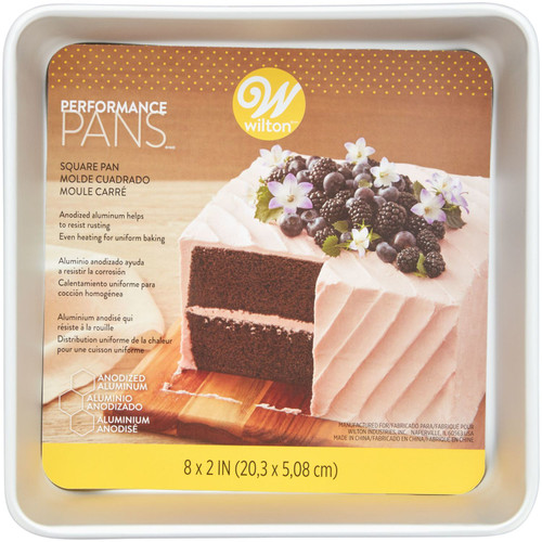 Performance Pans Aluminum Square Cake and Brownie Pan, 8-Inch