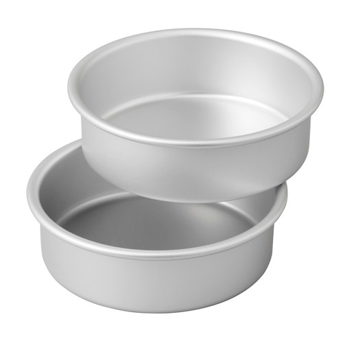 Small & Tall 2-Piece Aluminum Round Cake Pan Set, 6-Inch