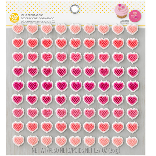 Mini Heart Icing Decorations, 81-Count