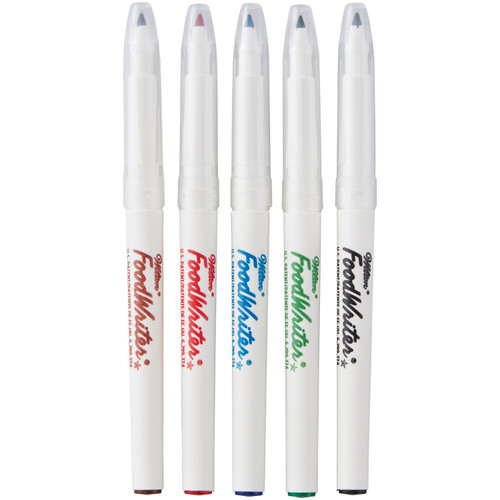 FoodWriter Extra-Fine Tip Edible Food Markers, 5-Color Pack