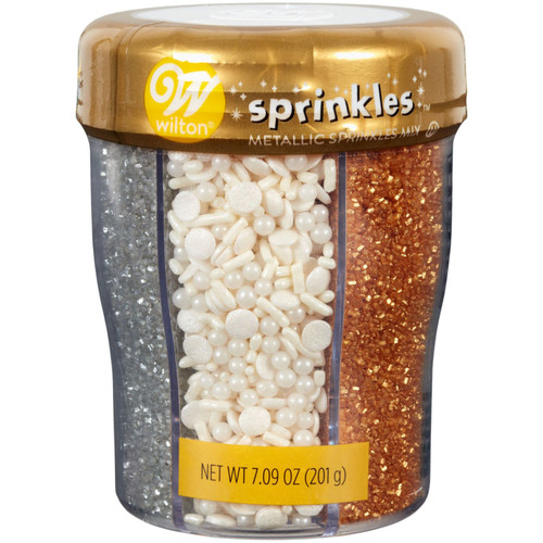 6-Cell Metallic Sprinkles Mix with Turning Lid, 7 oz.