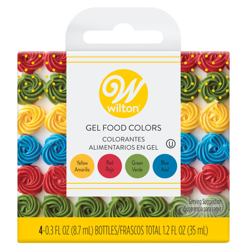 Red, Yellow, Green and Blue Gel Food Color Set, 4-Count