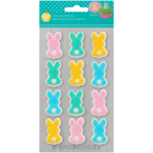 Pastel Easter Bunny Icing Decorations, 12-Count