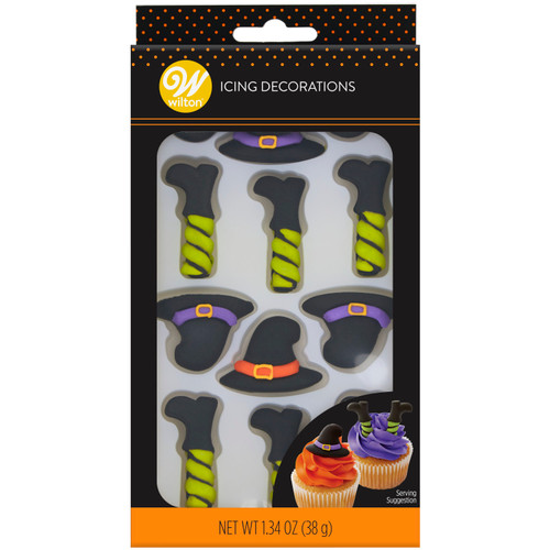 Witch Hat and Legs Royal Icing Decorations, 12-Count