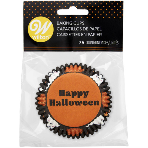 Happy Halloween Paper Halloween Cupcake Liners, 75-Count