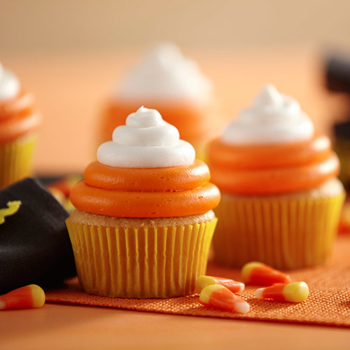 Candy Corn Frosting Cupcakes