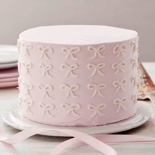 Pink Buttercream Bow Cake