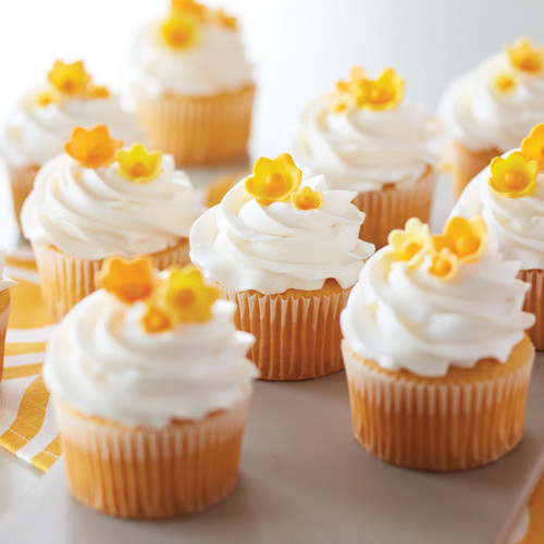 Yellow Buttercup Flowers Cupcakes