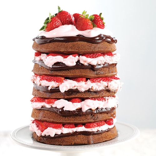 Chocolate Strawberry Layer Cake