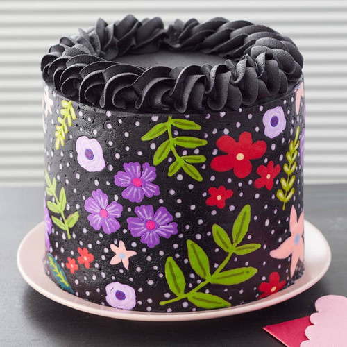 Floral Buttercream Transfer Wrap Cake