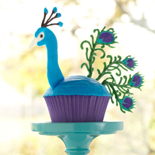 Candy Peacock Cupcake