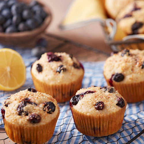 Healthier Lemon Blueberry Muffins