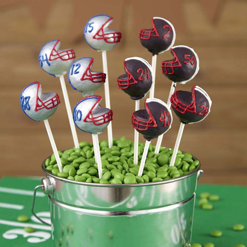 Donut Hole Football Cake Pops - Wilton