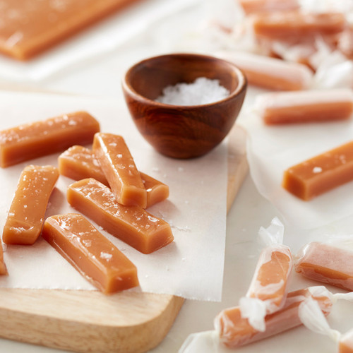 Soft and Chewy Salted Caramels