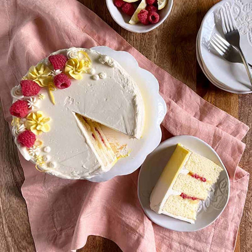 Raspberry Lemon Chiffon Cake