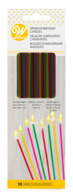 Colorful Sparkler Birthday Candle Set, 18-Count