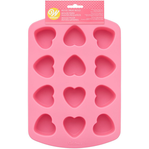 Heart-Shaped Valentine's Day Silicone Baking and Candy Mold, 12-Cavity ...
