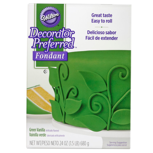 Decorator Preferred Fondant - Make Cakes, Cupcakes, Cookies and Other Fun Desserts Extra Special with Easy to Roll Fondant, Vanilla Flavored, Green, 24-Ounce