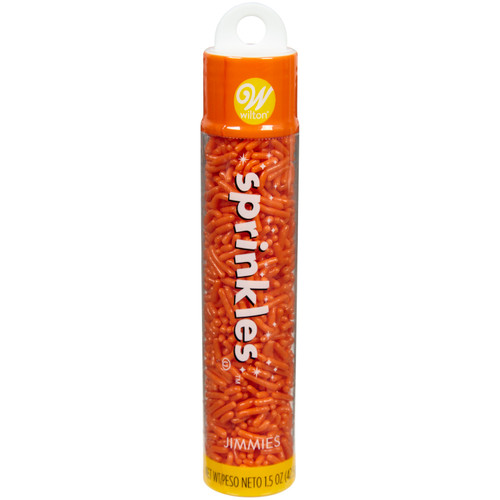 Orange Jimmies Sprinkle Tube for Cake and Cookie Decorating, 1.5 oz.