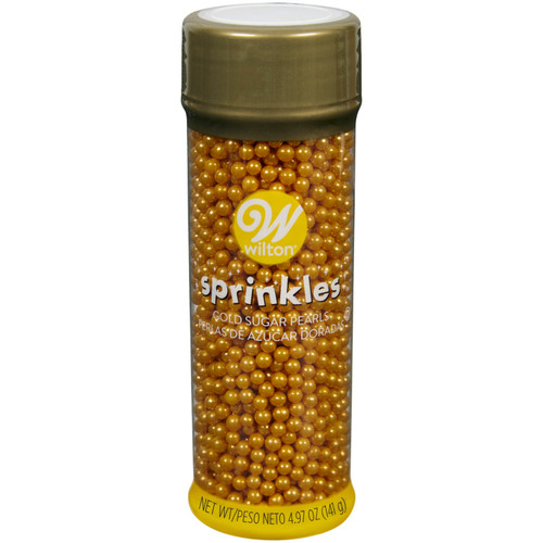 Metallic Sugar Pearl Sprinkles, Gold, 4.97 oz.