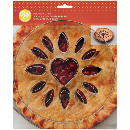 Decorative Leaves and Heart Metal Top Pie Crust Cutter
